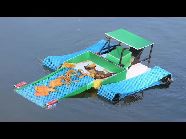 how to make a boat - water cleaning boat - water cleaning machine